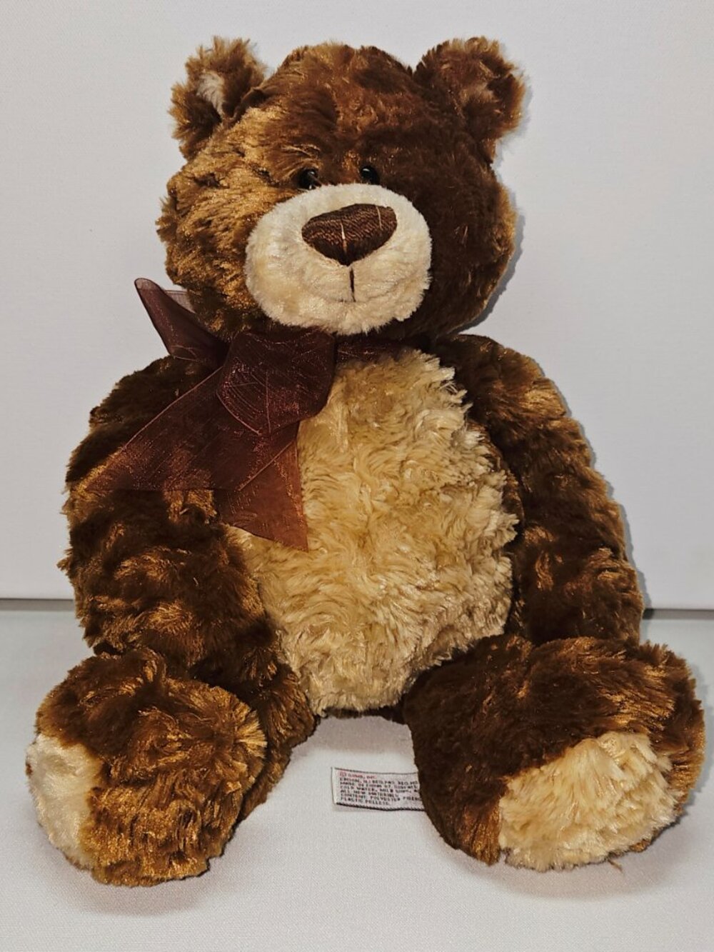 Gund Teddy Bear Plush Colby Brown Tan - Ribbon Bow 15279 Stuffed Animal 12 inch